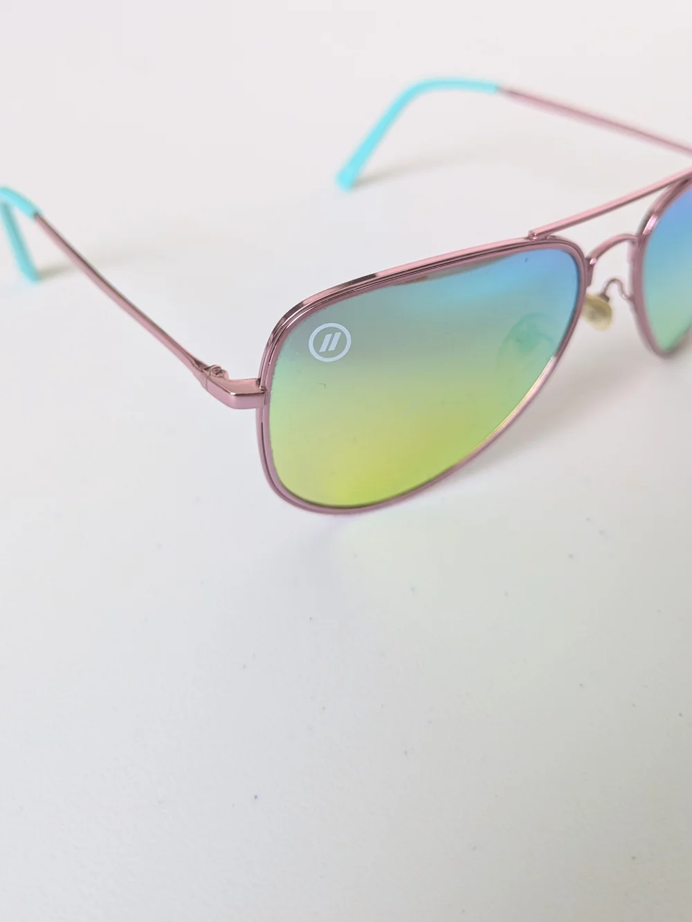 Blender's Aviator Sunglasses with Blue-Yellow Mirror Lenses